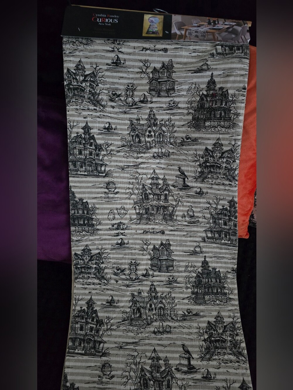 Cynthia Rowley Table Runner Haunted House Halloween